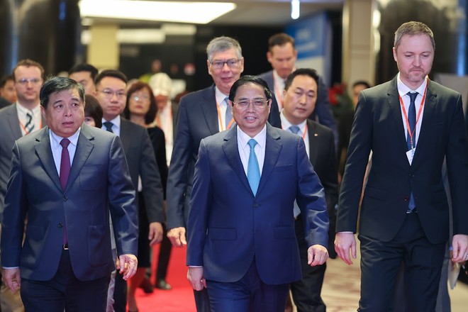 Thủ tướng Chính phủ Phạm Minh Chính chủ trì và sẽ có bài phát biểu quan trọng tại Hội nghị VBF. (Ảnh: Nhật Bắc)