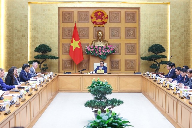 Thủ tướng đề nghị tăng cường hợp tác thực chất, hiệu quả, bình đẳng, cùng có lợi, góp phần thúc đẩy quan hệ Việt-Mỹ (Ảnh: VGP).