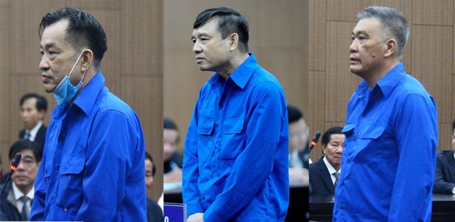Từ trái qua: Cựu Chủ tịch UBND tỉnh Bình Thuận Nguyễn Ngọc Hai, và hai cấp phó là Lương Văn Hải, Nguyễn Văn Phong.
