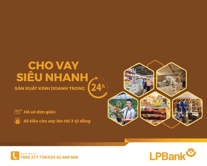Cho vay siêu nhanh sản xuất kinh doanh trong 24h với LPBank