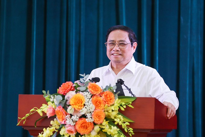Thủ tướng Phạm Minh Chính làm việc với Hội Nhà báo Việt Nam nhân kỷ niệm 98 năm Ngày Báo chí cách mạng Việt Nam (Ảnh: Nhật Bắc)