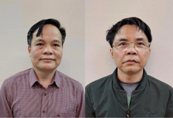 Cựu Giám đốc CDC Bắc Giang Lâm Văn Tuấn (ảnh trái) và Phan Huy Văn, Giám đốc Công ty Phan Anh.