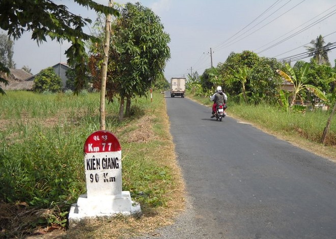 Một đoạn Quốc lộ 63 nối Kiên Giang và Cà Mau.