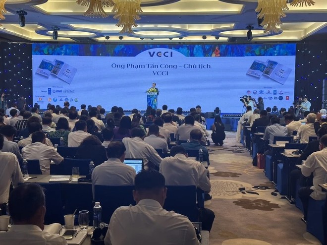 Chủ tịch VCCI Phạm Tấn Công phát biểu tại Lễ công bố Báo cáo thường niên ĐBSCL năm 2023
