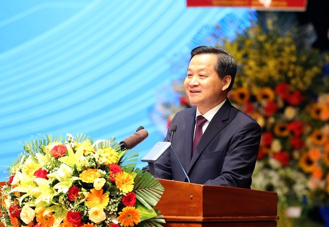 Phó thủ tướng Chính phủ Lê Minh Khái phát biểu tại Hội nghị công bố Quy hoạch tỉnh Bình Định thời kỳ 2021-2030, tầm nhìn đến năm 2050.