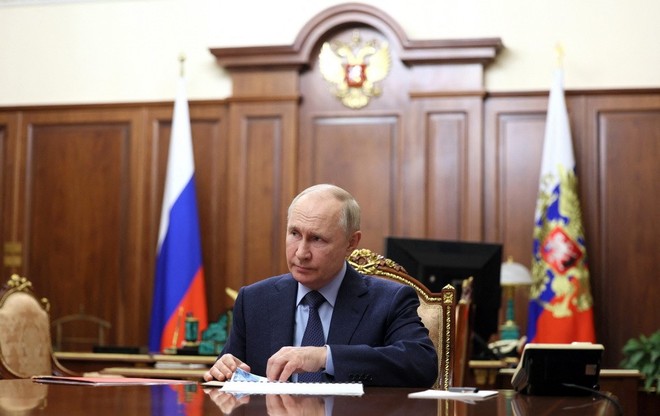 Tổng thống Nga Vladimir Putin tham dự một cuộc họp ở Moskva, ngày 28/12/2023. (Ảnh: AFP/TTXVN)
