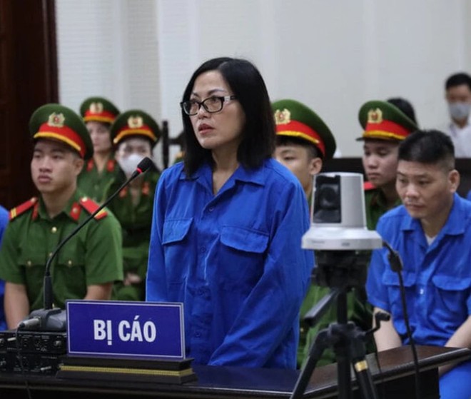Bị cáo Nguyễn Thị Thu Phương tại phiên tòa sơ thẩm.