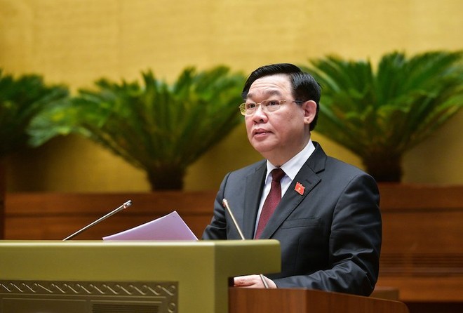 Chủ tịch Quốc hội Vương Đình Huệ phát biểu khai mạc hoạt động chất vấn.