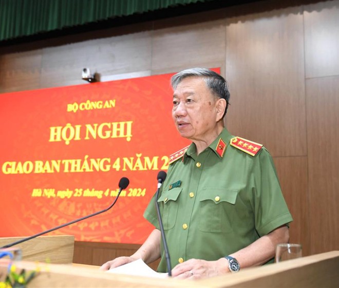 Đại tướng Tô Lâm, Bộ trưởng Bộ Công an. Ảnh: Bộ Công an.