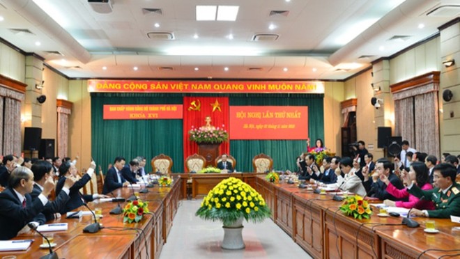 Hội nghị lần thứ nhất BCH Đảng bộ TP. Hà Nội khóa XVI (nhiệm kỳ 2015- 2020) họp bầu các chức danh lãnh đạo của Thành ủy
