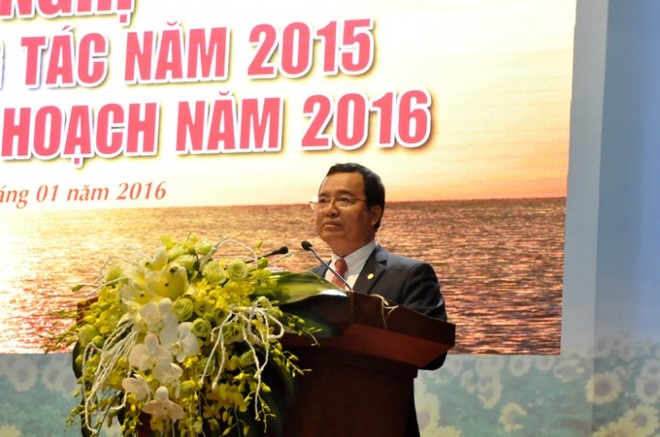 Ông Nguyễn Quốc Khánh, quyền Chủ tịch HĐTV kiêm Tổng giám đốc PVN phát biểu tại Hội nghị