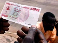 Tờ 10 triệu đôla của Zimbabwe (Ảnh: Corbis)