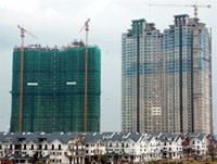 Căn hộ chung cư của dự án Saigon Pearl đang xây dựng tại Q.Bình Thạnh, TP. HCM.