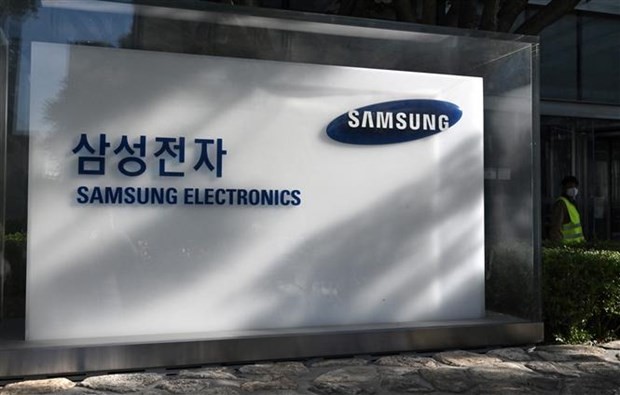 Biểu tượng Samsung tại trụ sở ở Seoul (Hàn Quốc). (Ảnh: AFP/TTXVN)