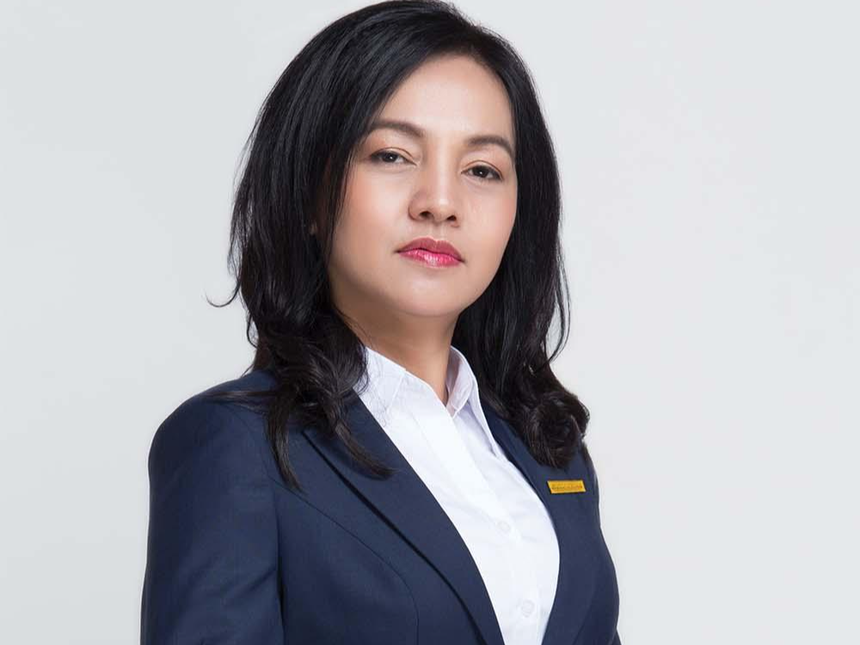 Nữ doanh nhân Nguyễn Đức Thạch Diễm, Phó chủ tịch thường trực HĐQT, kiêm Tổng giám đốc Sacombank.