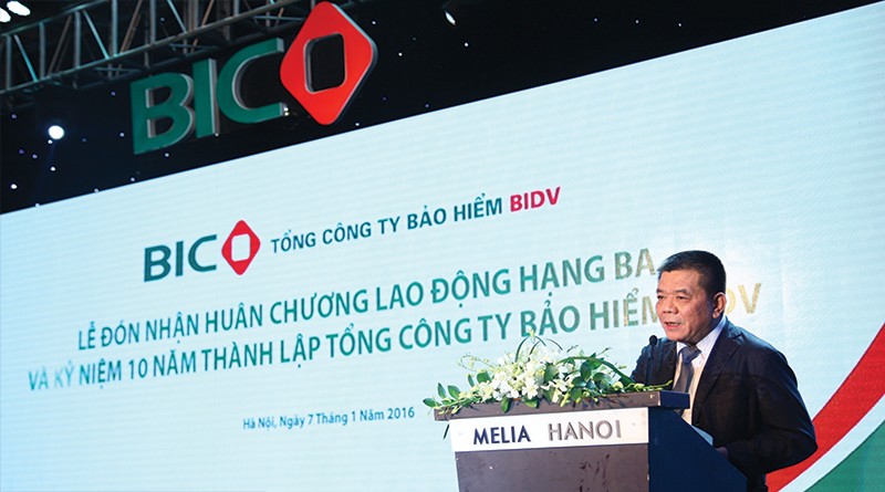 Ông Trần Bắc Hà, Chủ tịch BIDV tại Lễ kỷ niệm 10 năm thành lập BIC