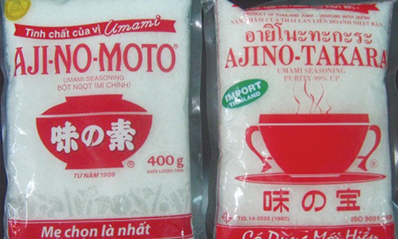 2 nhãn hàng của Ajinomoto và Công ty Hà Trung Hậu