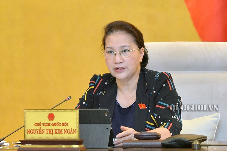 Chủ tịch Quốc hội Nguyễn Thị Kim Ngân điều hành phiên thảo luận. 