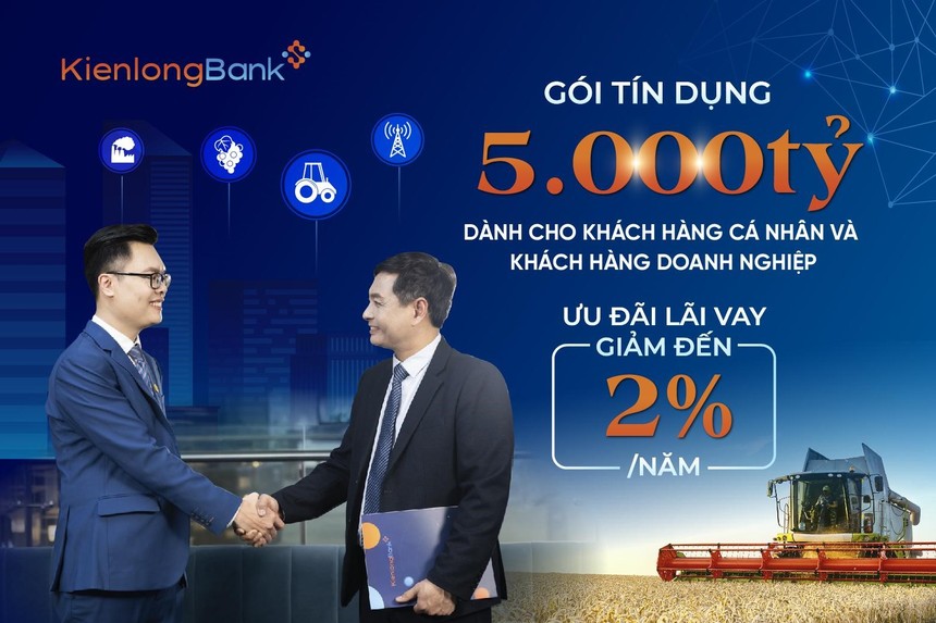 KienlongBank (KLB) giảm lãi suất cho vay lên đến 2%/năm