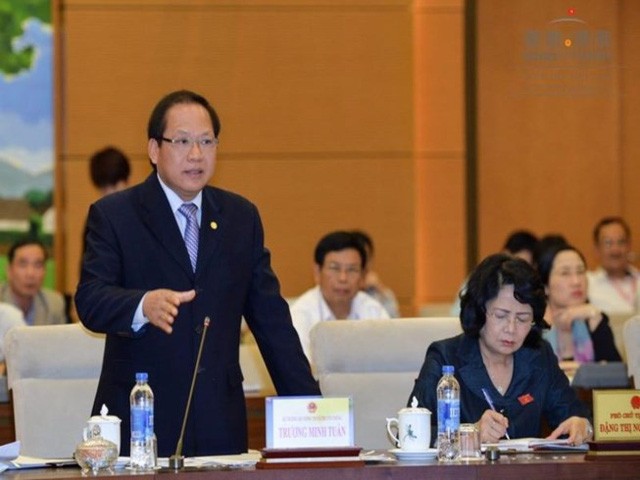 Bộ trưởng Trương Minh Tuấn trong lần trả lời chất vấn mới đây tại UB Thường vụ Quốc hội.