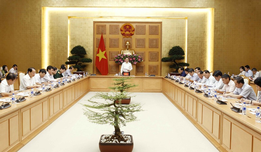 Sáng 25/7, Ban Chỉ đạo Đổi mới và Phát triển doanh nghiệp sơ kết 6 tháng thực hiện nhiệm vụ của năm 2018 dưới sự chủ trì của Phó Thủ tướng Chính phủ Vương Đình Huệ - Ảnh: VGP/Thành Chung.