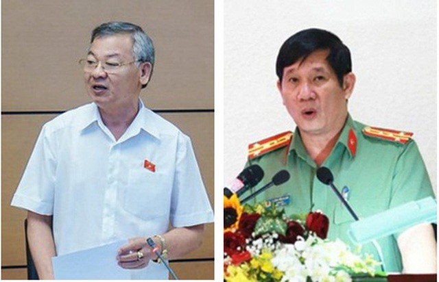 Từ trái qua, ông Hồ Văn Năm - Trưởng Ban Nội chính tỉnh Đồng Nai và ông Huỳnh Tiến Mạnh - Giám đốc Công an tỉnh này.