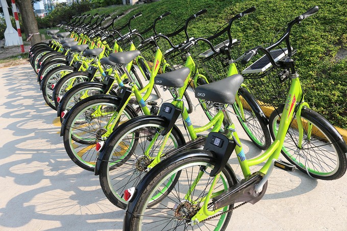 Xe đạp công cộng thuộc dự án xe đạp thông minh E-bike, thử nghiệm ở khu Đại học Quốc gia TP HCM, năm 2018.