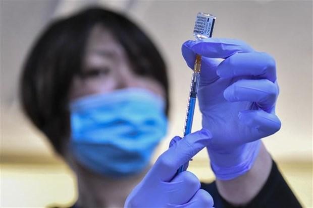 Nhân viên y tế chuẩn bị tiêm vaccine phòng COVID-19 của hãng Pfizer cho người dân tại tỉnh Chiba, Nhật Bản, ngày 17/2/2021. (Ảnh: AFP/TTXVN).