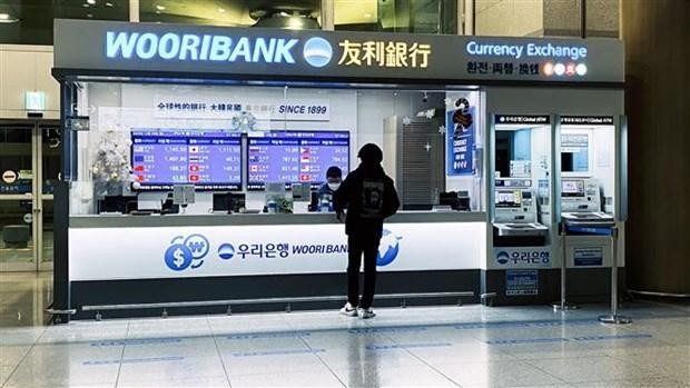 Một quầy dịch vụ đổi tiền tại sân bay Incheon (Hàn Quốc). (Ảnh: Anh Nguyên/TTXVN).