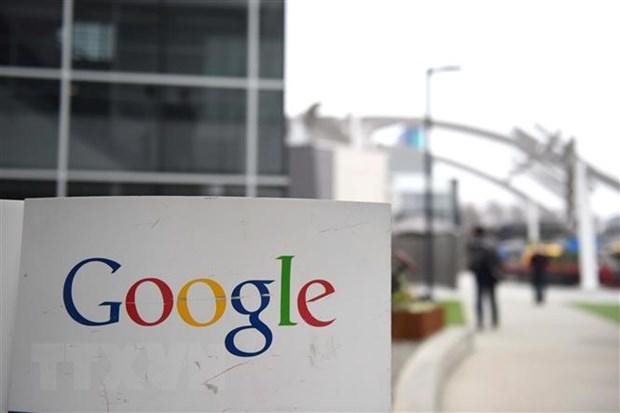 Biểu tượng Google tại trụ sở ở Mountain View, California, Mỹ. (Ảnh: AFP/TTXVN).