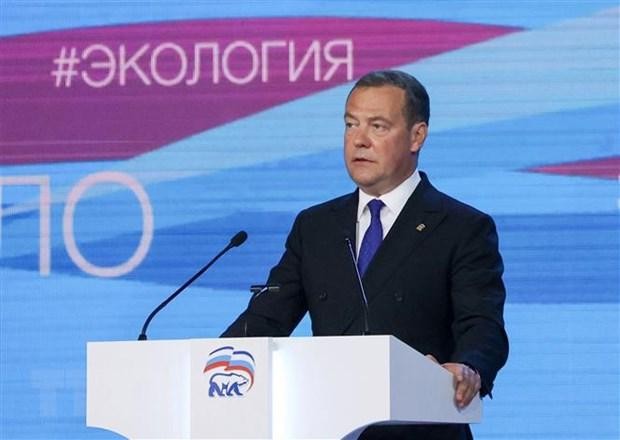 Phó Chủ tịch Hội đồng An ninh Nga Dmitry Medvedev. (Ảnh: AFP/TTXVN).