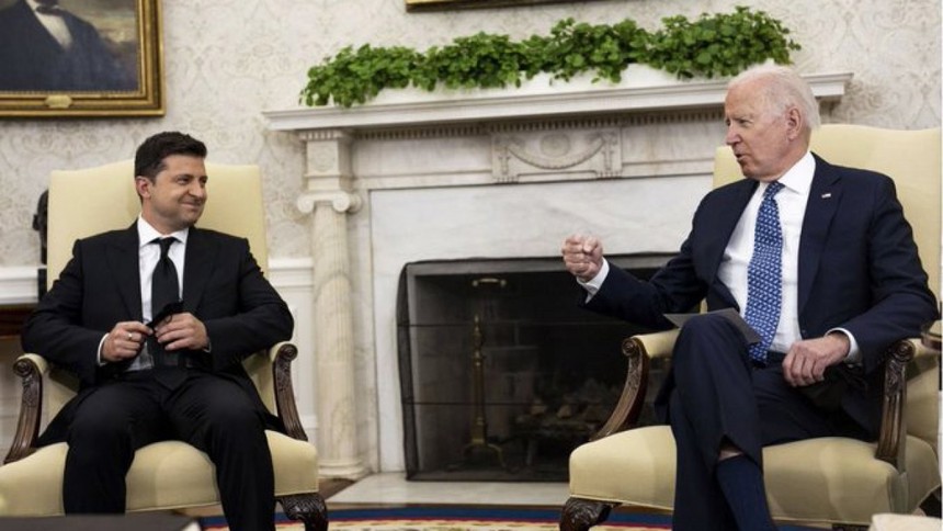 Tổng thống Ukraine Zelensky gặp Tổng thống Mỹ Biden tại Nhà Trắng ngày 1/9/2021. Ảnh: NYTimes.