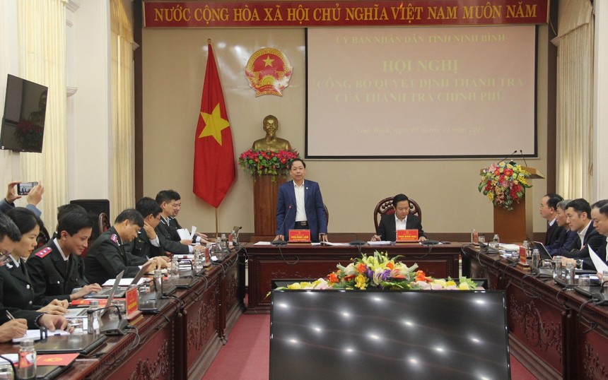 Thanh tra Chính phủ công bố Quyết định thanh tra nhiều lĩnh vực tại tỉnh Ninh Bình. Ảnh: TTCP.