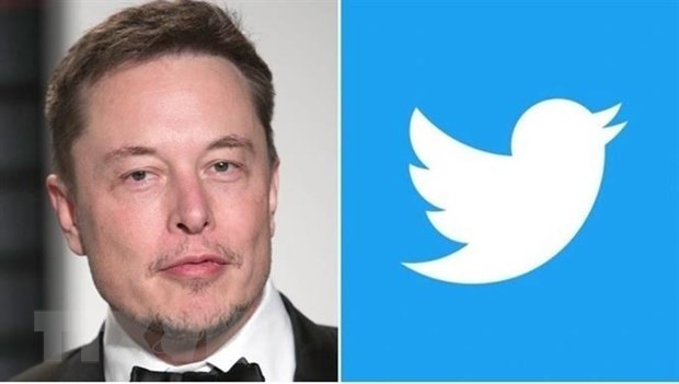Tỷ phú Elon Musk và biểu tượng Twitter. (Ảnh: Mega/TTXVN)