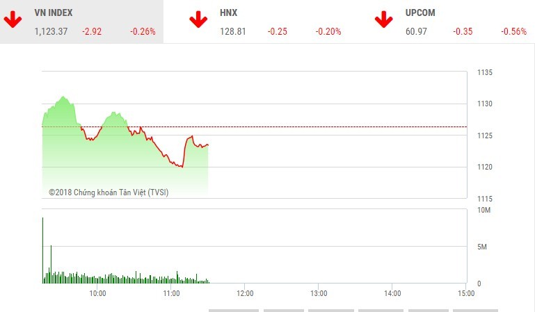 Phiên sáng 13/3: Nhiều cổ phiếu nhỏ nổi sóng, VN-Index vẫn trượt dốc