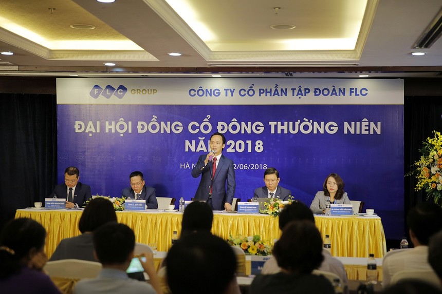 Ông Trịnh Văn Quyết, Chủ tịch FLC chủ toạ ĐHCĐ thường niên năm 2018