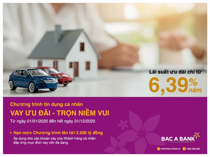 “Vay ưu đãi - trọn niềm vui” với BAC A BANK