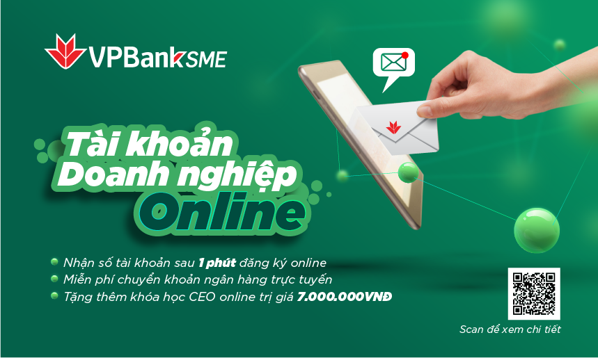 Mở tài khoản SME online chỉ trong 1 phút tại VPBank