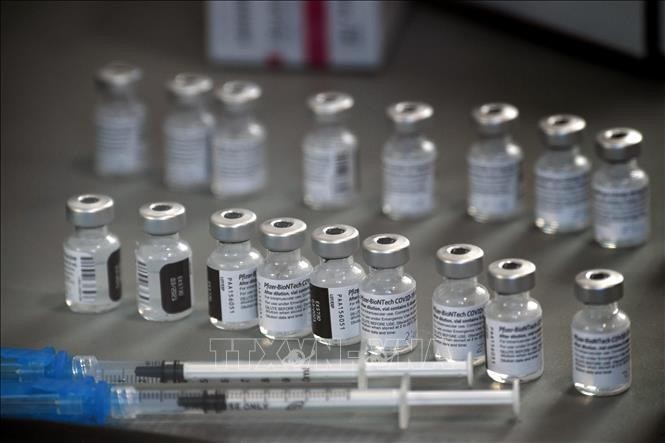 Vaccine ngừa COVID-19 của Pfizer/BioNTech tại một điểm tiêm chủng ở Reno, bang Nevada, Mỹ ngày 17/12/2020. Ảnh: AFP/TTXVN 