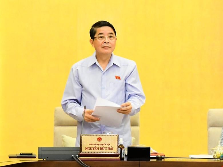 Phó chủ tịch Quốc hội Nguyễn Đức Hải điều hành phiên thảo luận.