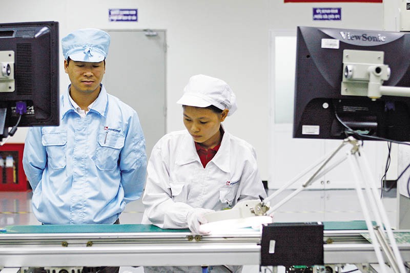 Dây chuyền sản xuất của Foxconn tại Bắc Ninh. Ảnh: Đức Thanh