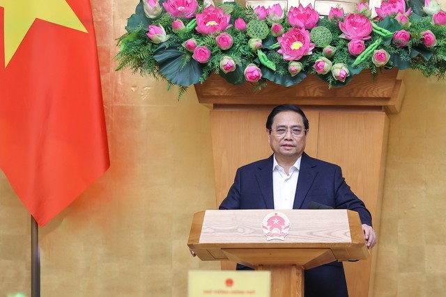 Thủ tướng Phạm Minh Chính chủ trì phiên họp Chính phủ chuyên đề về xây dựng pháp luật tháng 3 năm 2023. Ảnh: VGP/Nhật Bắc