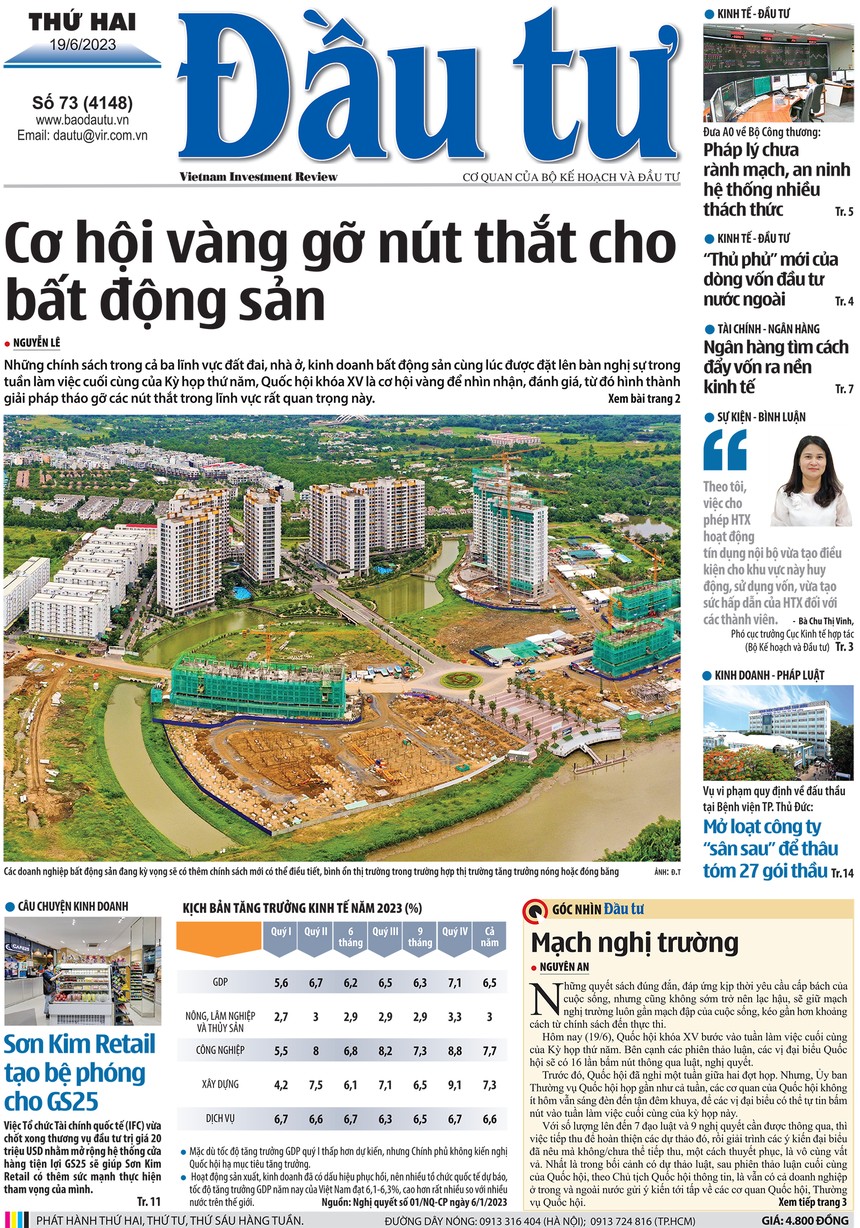 Báo Đầu tư số 73 Tin nhanh chứng khoán