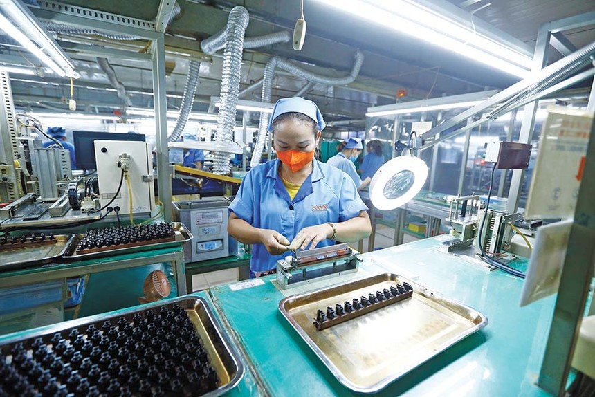 Nhà đầu tư Nhật Bản rất quan tâm đến thị trường Việt Nam. Trong ảnh: Nhà máy Sankoh Việt Nam của Nhật Bản tại Hòa Bình.