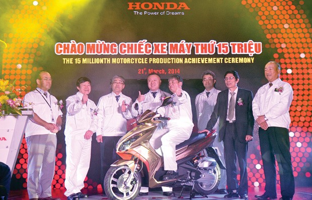 Đã có 15 triệu chiếc xe máy nhãn hiệu Honda được sản xuất bởi Công ty Honda Việt Nam
