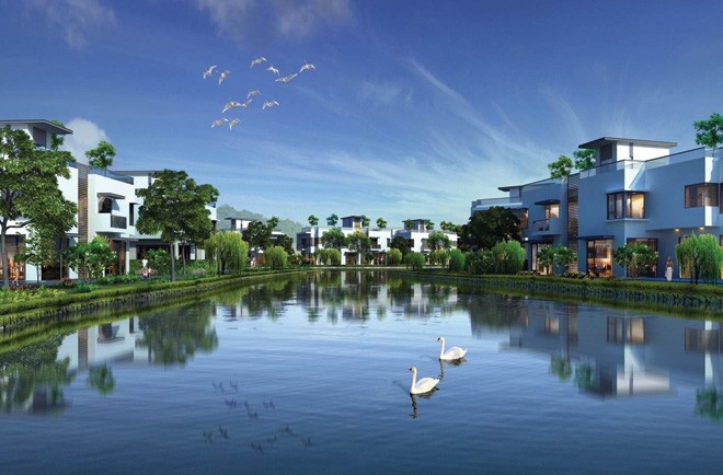 Dự án FLC Garden City được thiết kế trong quần thể nhiều cây xanh, hồ nước