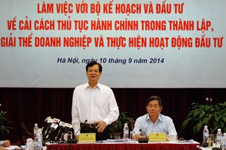 Thủ tướng Chính phủ Nguyễn Tấn Dũng làm việc với Bộ Kế hoạch và Đầu tư ngày 10/9 - Ảnh: VGP