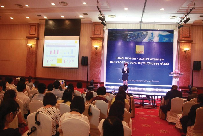 Một buổi công bố Báo cáo thị trường bất động sản Hà Nội của Savills Việt Nam - Ảnh: Phương Anh