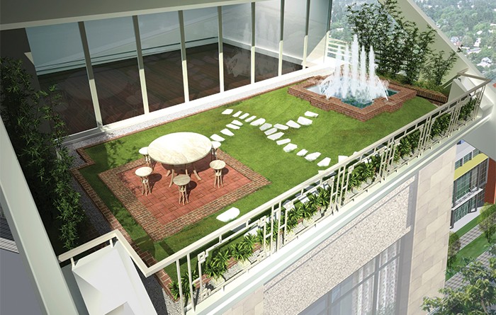 Khoảng sân vườn là phần nghiễm nhiên phải có đối với loại căn hộ được gọi là penthouse