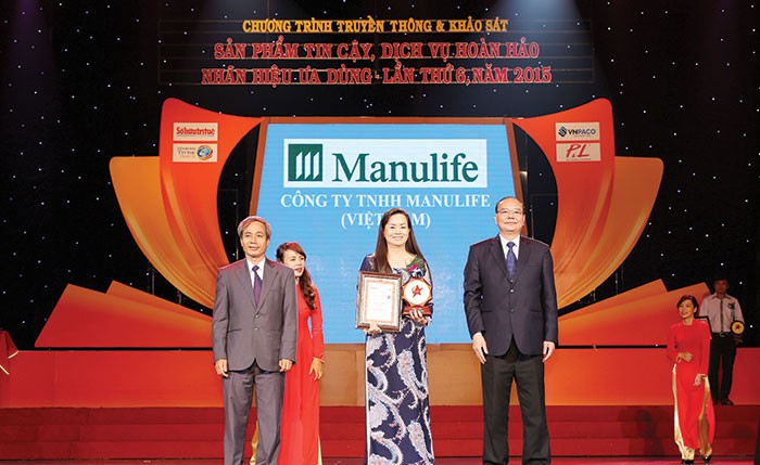 "Manulife - Gia Đình Tôi Yêu” đã được trao tặng Huy chương Vàng “Sản phẩm tin cậy 2015”
